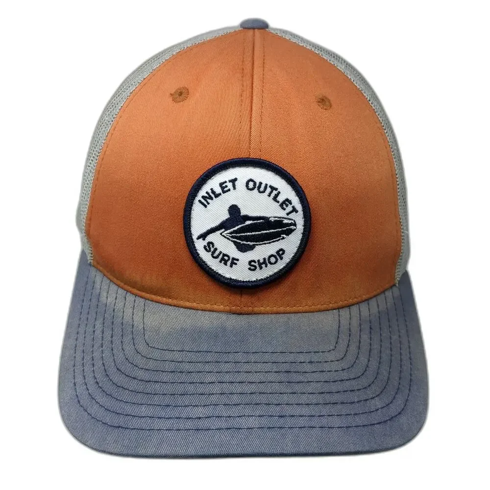 You Know Trucker Hat Orange Blue Gray One Size Surfer Patch Mesh Back Snapback